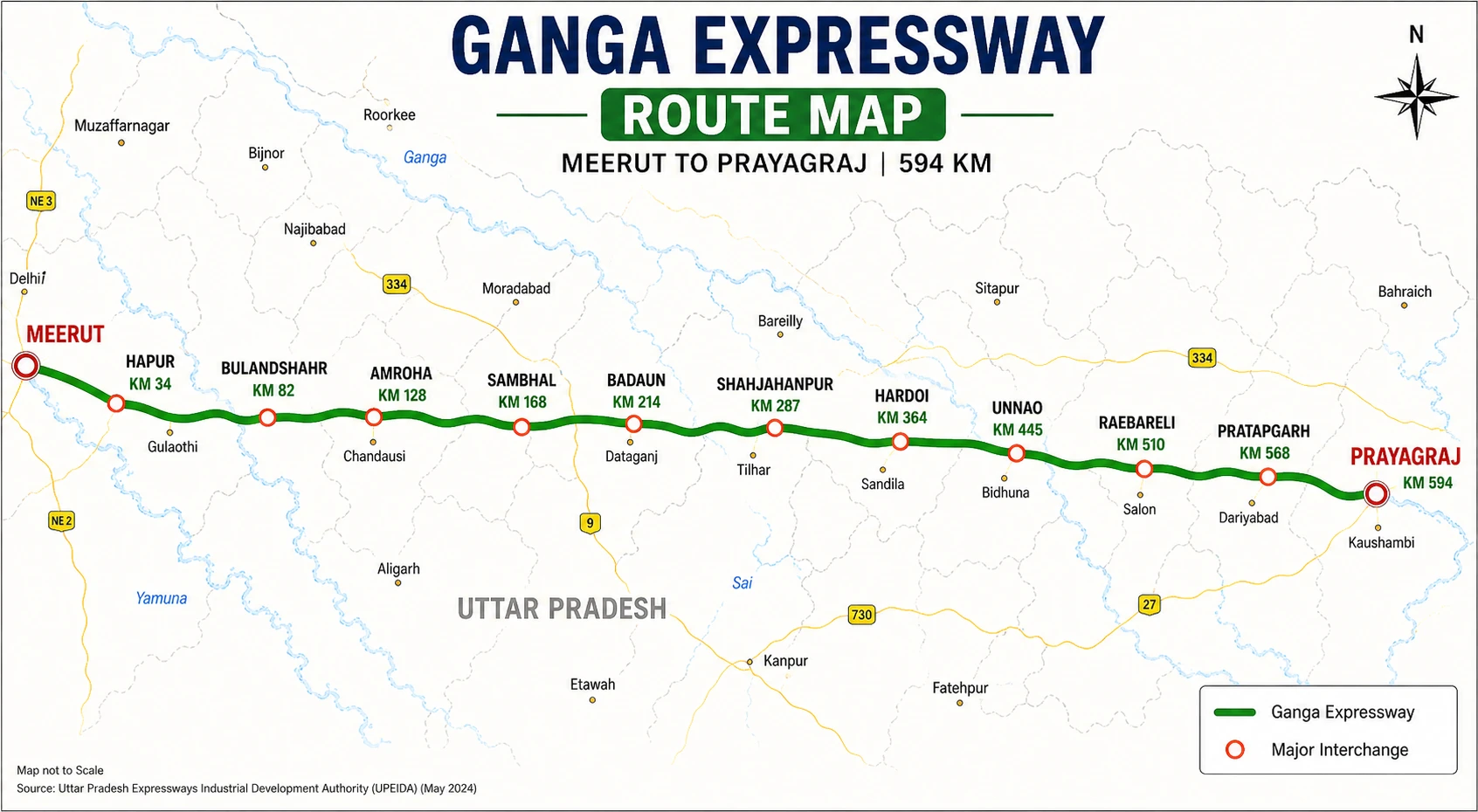 Ganga Expressway: Route Map, Key Cities & Current Status