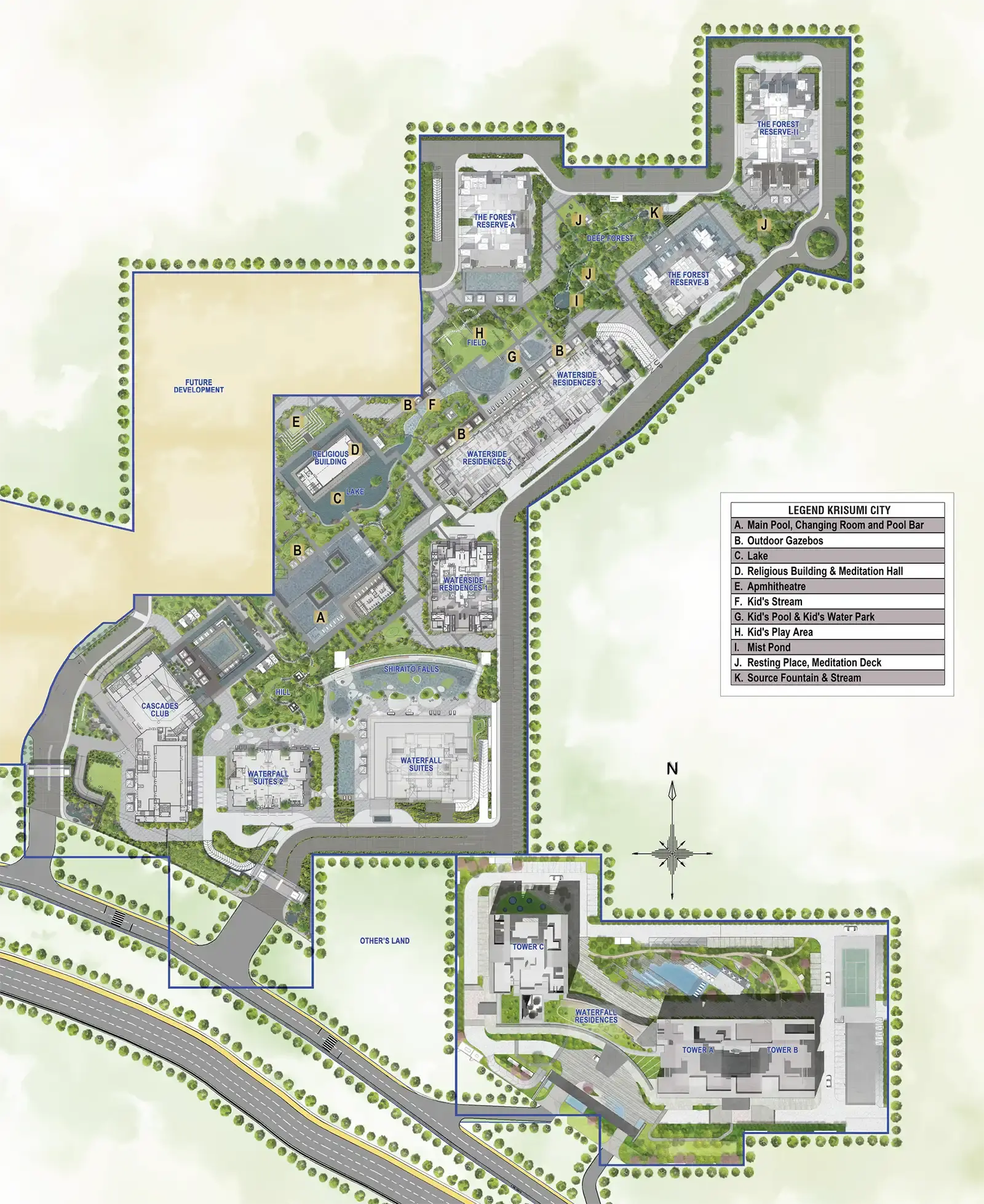 Master Plan Of Krisumi Waterside Residences The Forest Reserve