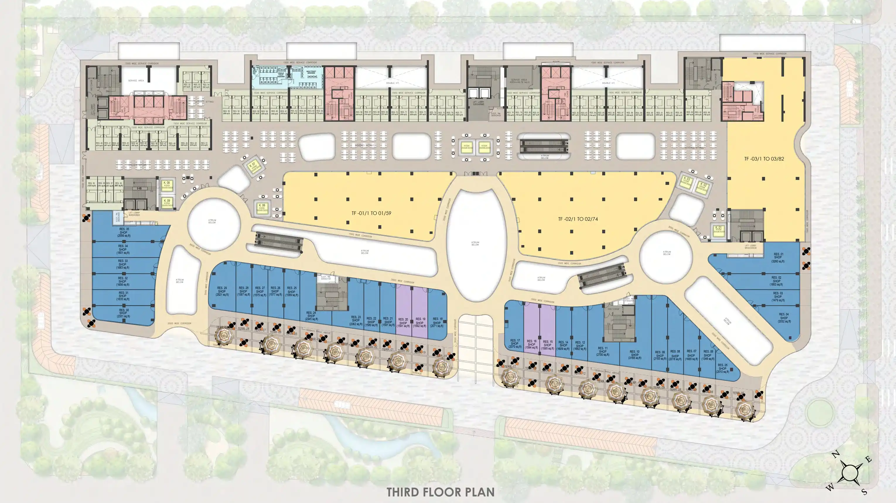 Third floor plan of smartworld le courtyard4