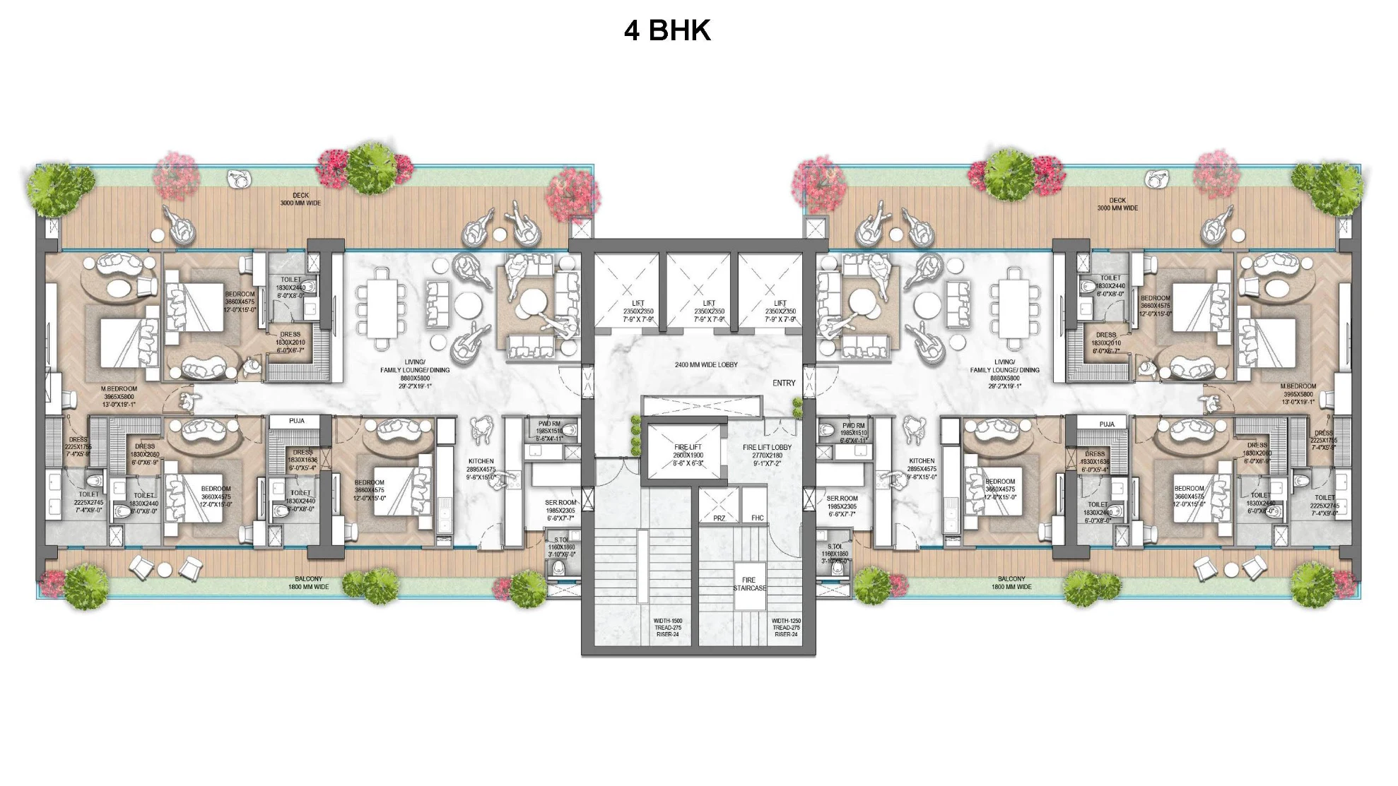 4BHK Floor Plan Of Smartworld Residences By Elie Saab2