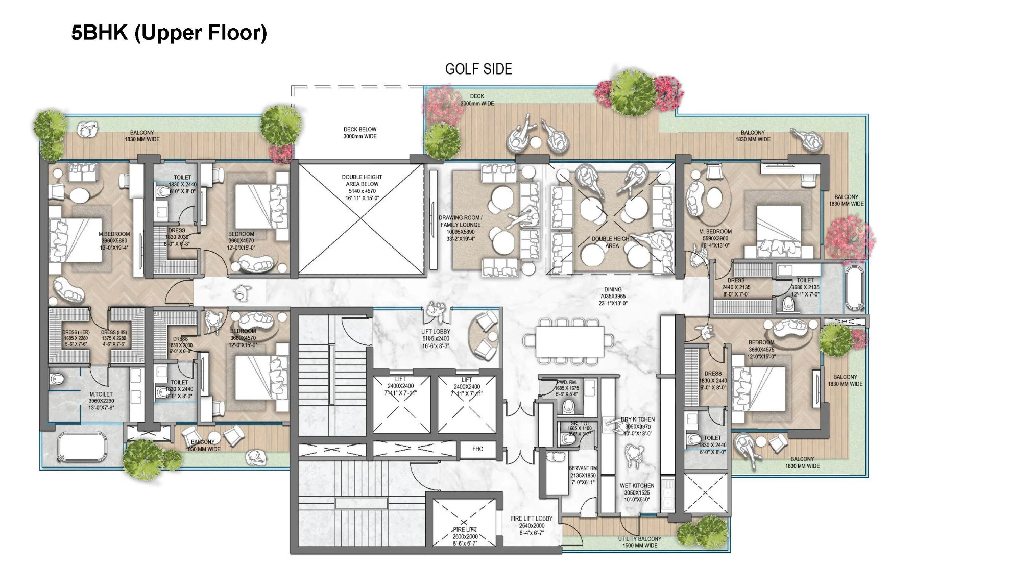 5BHK Upper Floor Plan Of M3M Jacob And Co Branded Residences4
