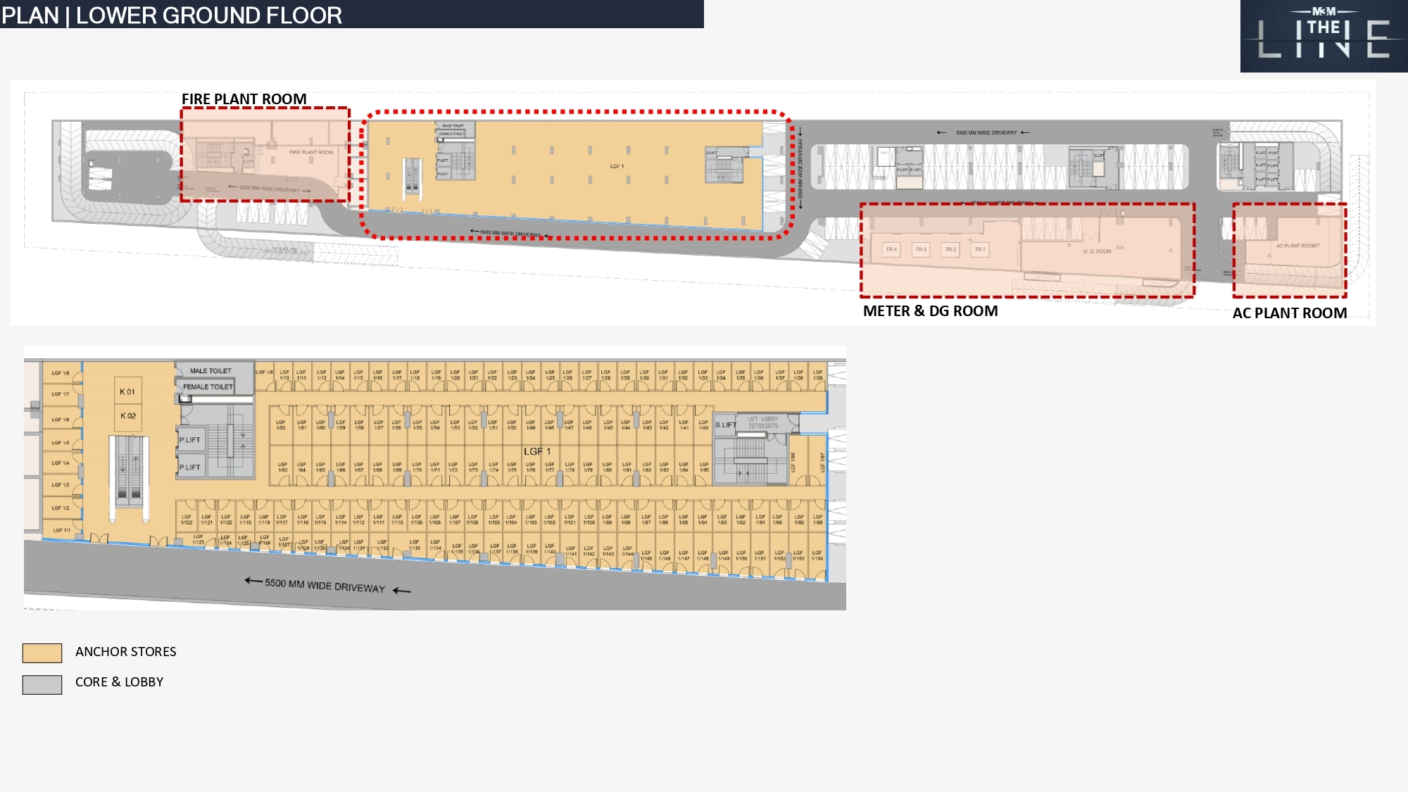 Lower Ground Floor Plan Of M3M The Line Avenue2