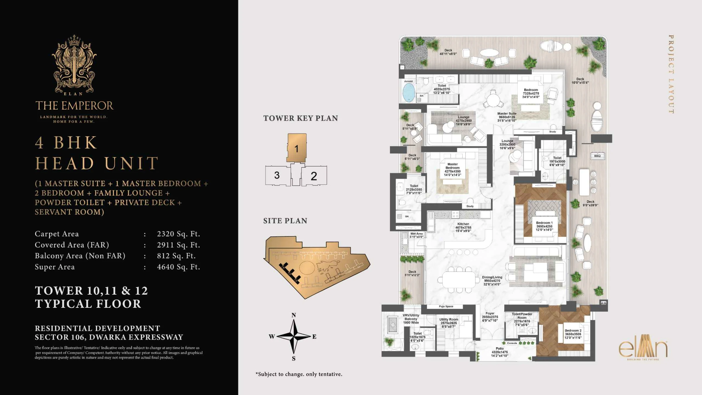 4BHK Floor Plan Of Elan The Emperor1