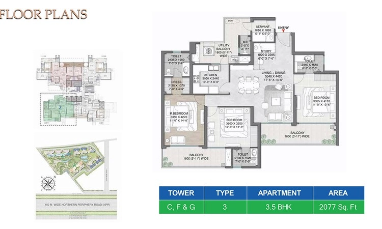 3BHK Floor Plan Of M3M Mansion1