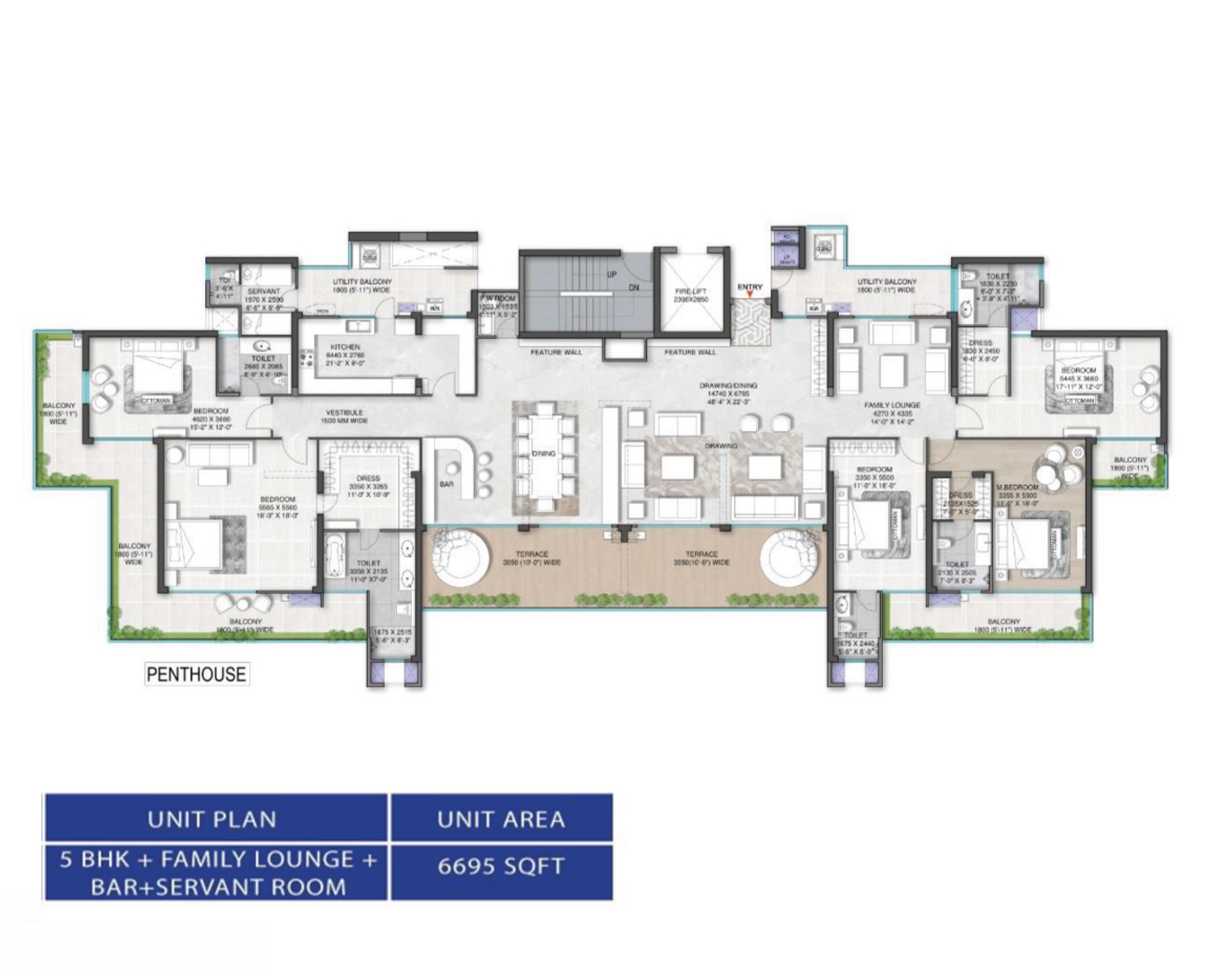 5BHK Floor Plan Of M3M Mansion3
