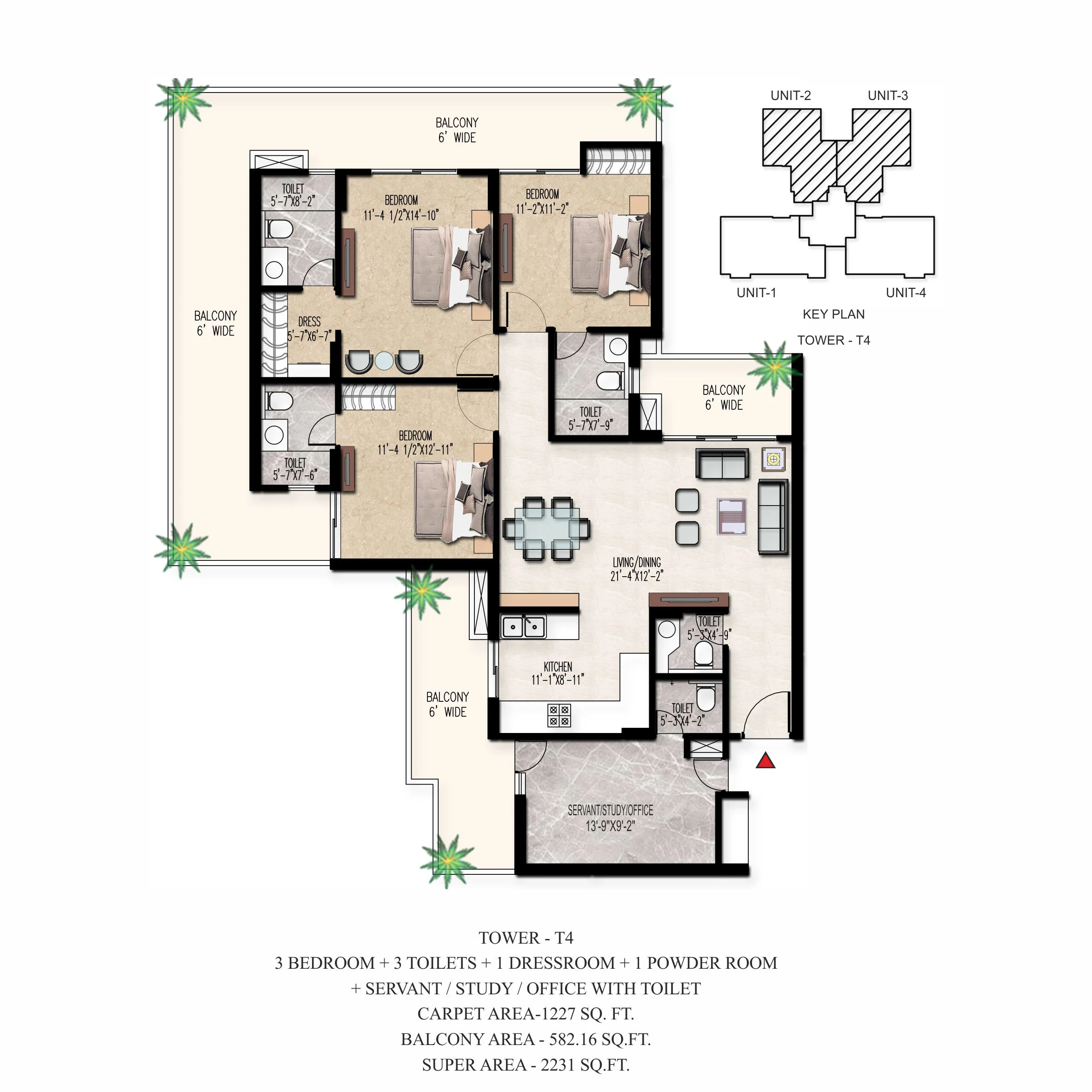 3BHK Floor Plan Of Adore The Select Premia1