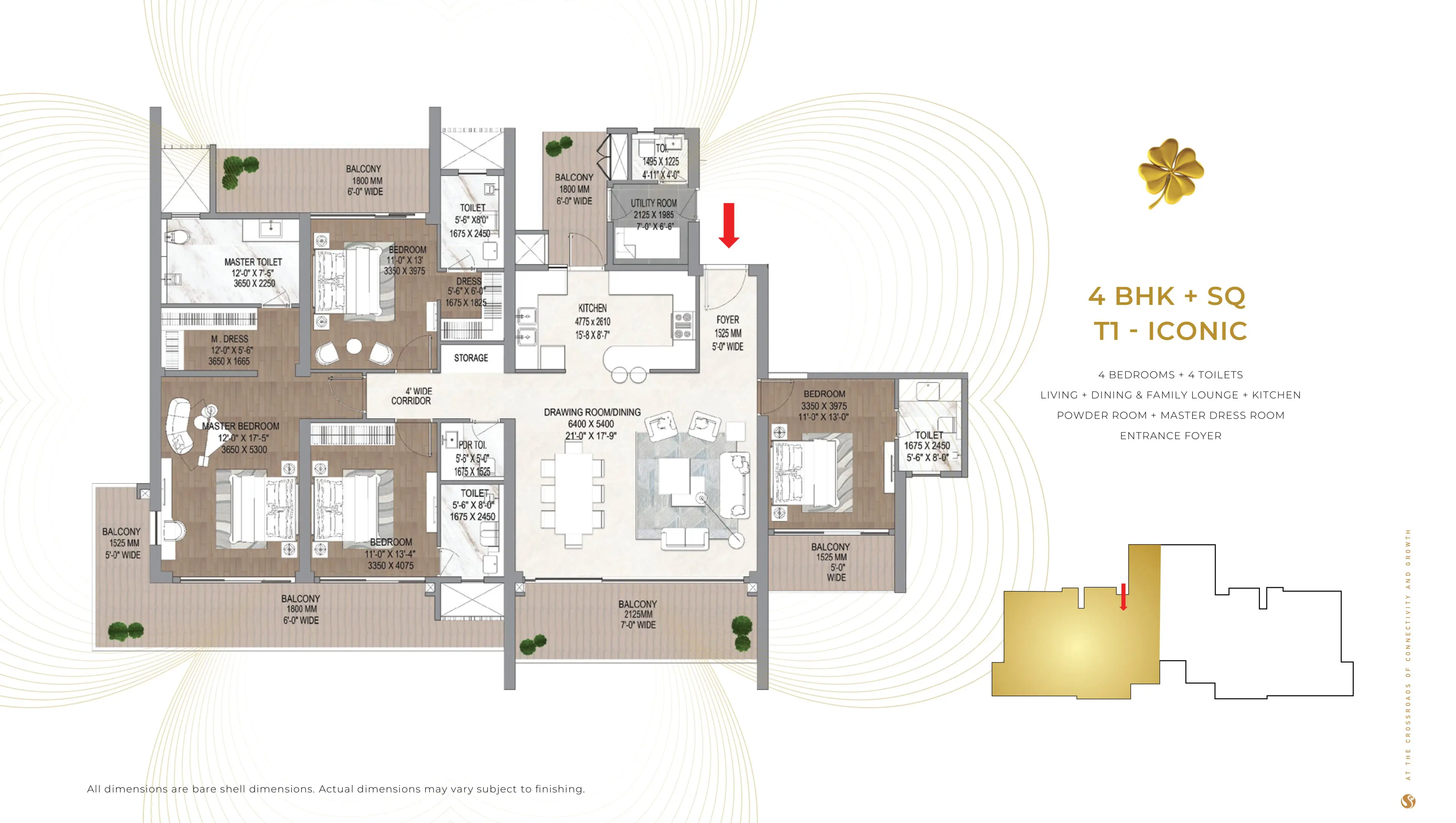 4BHK Floor Plan Of Signature Global Cloverdale2