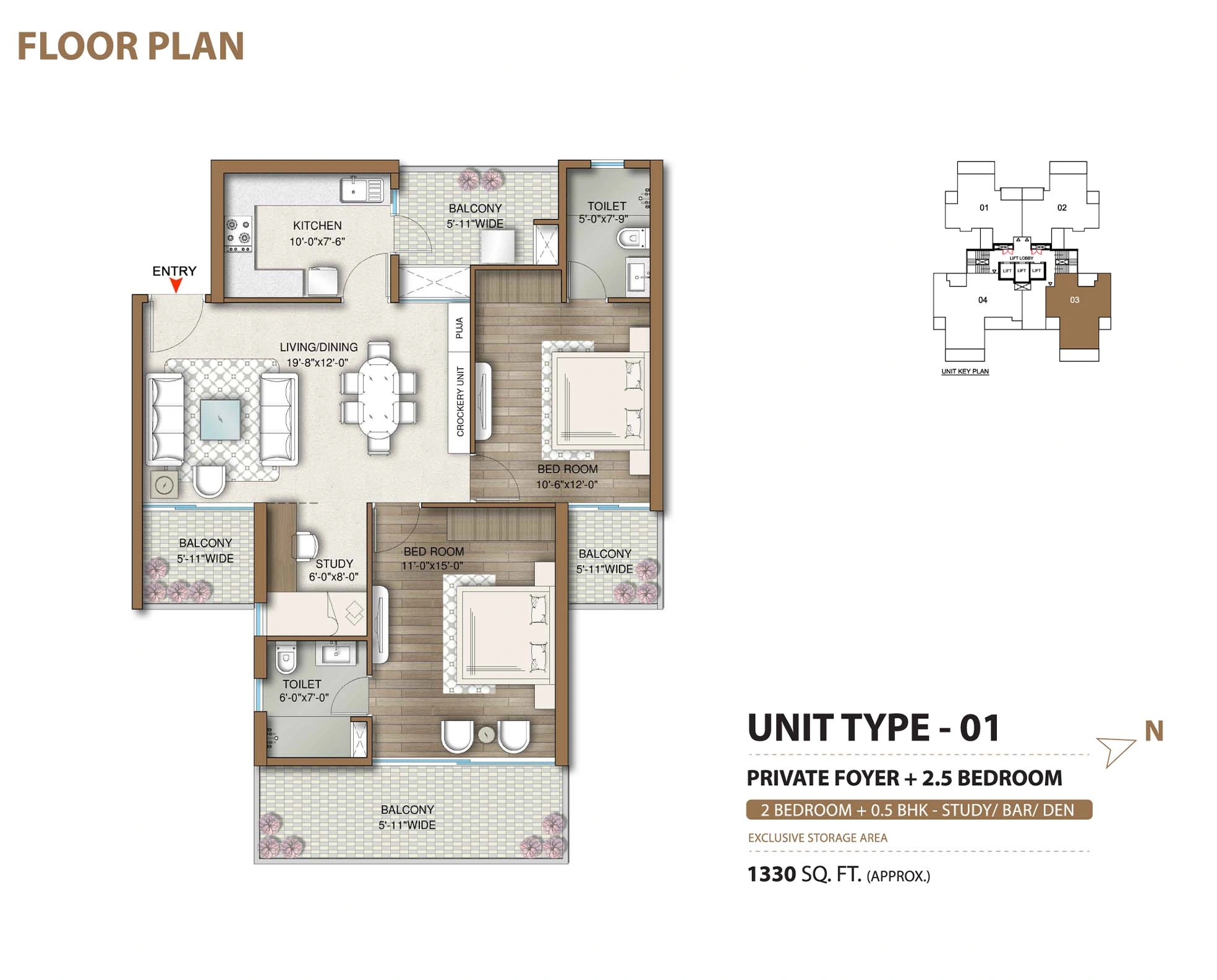 2 BHK Floor Plan Of M3M Capital1