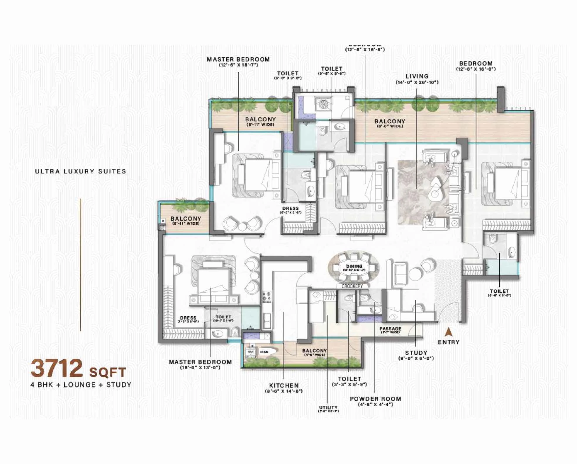 4BHK Floor Plan Of M3M Altitude1