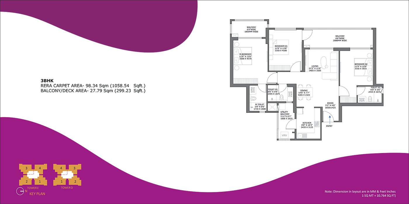 3BHK Floor Plan Of Birla Pravaah1