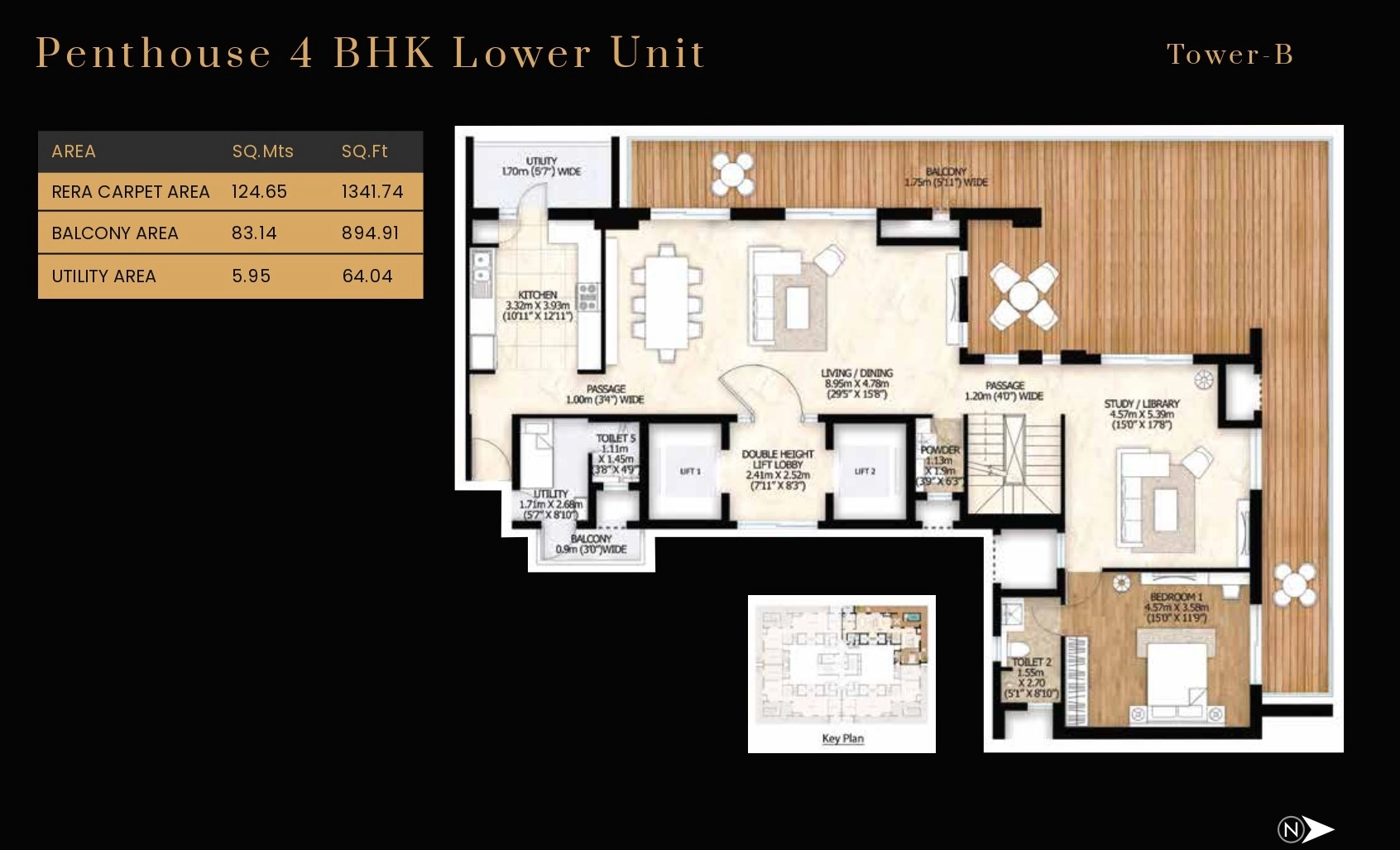 4BHK Floor Plan Of Mahindra Luminare2