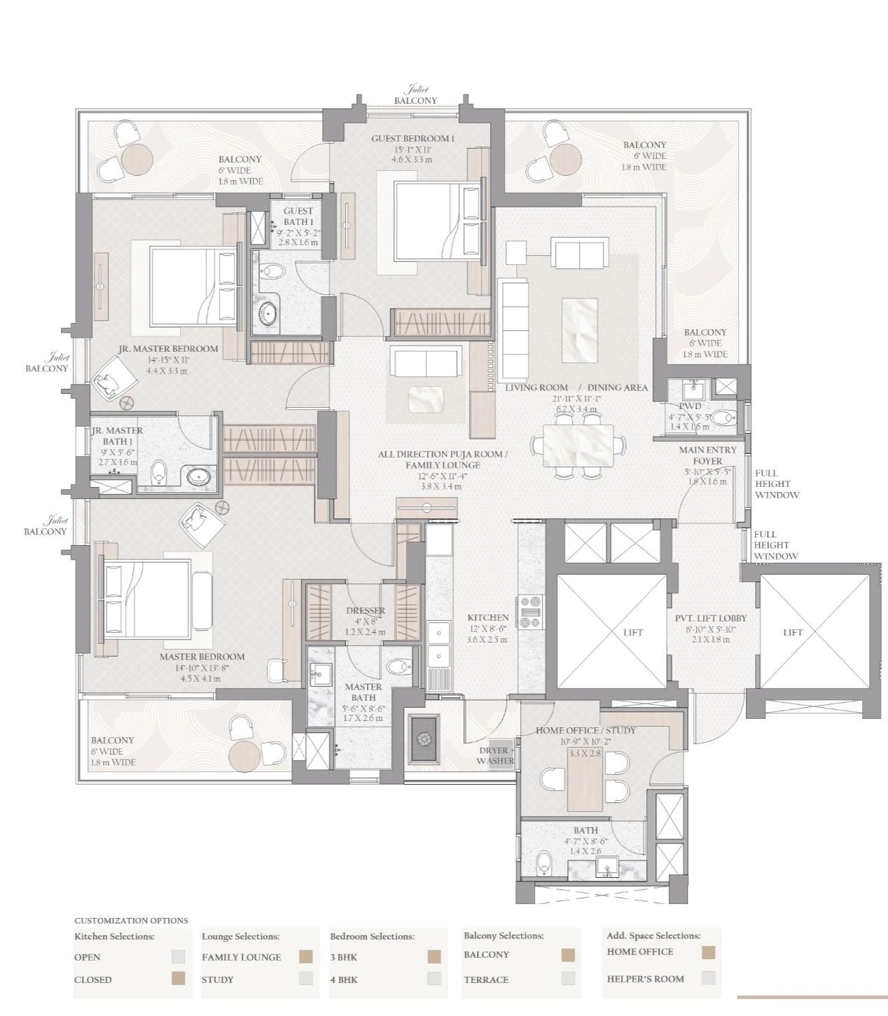 3BHK Floor Plan Of Tarc Ishva1
