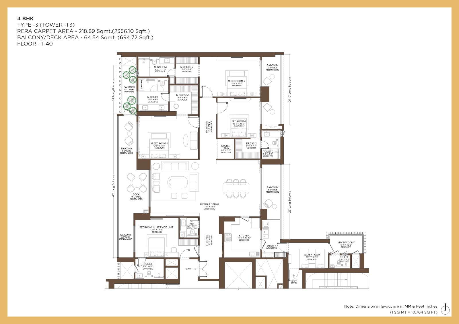 4BHK Floor Plan Of Birla Arika1