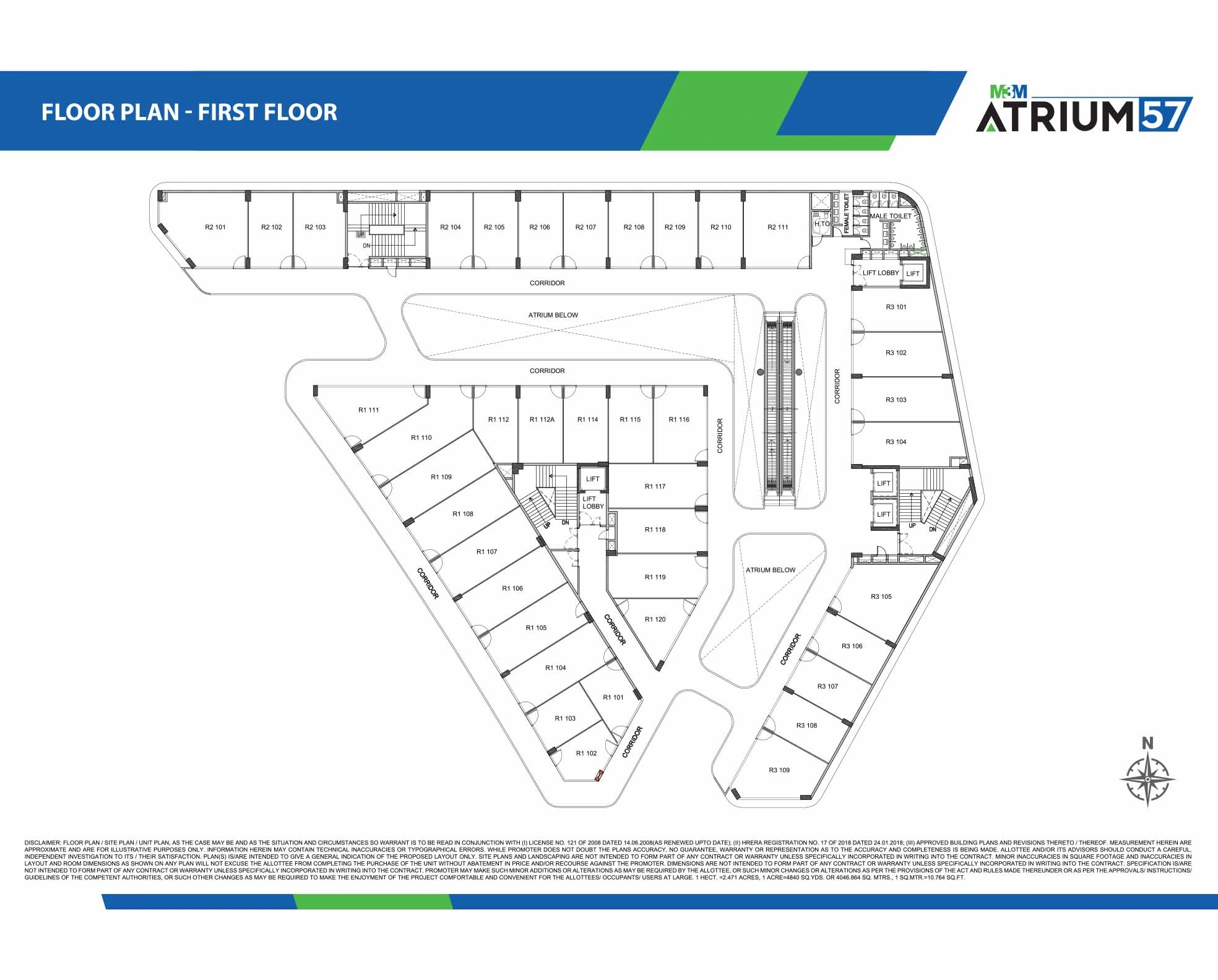 First Floor Plan Of M3M Atrium572