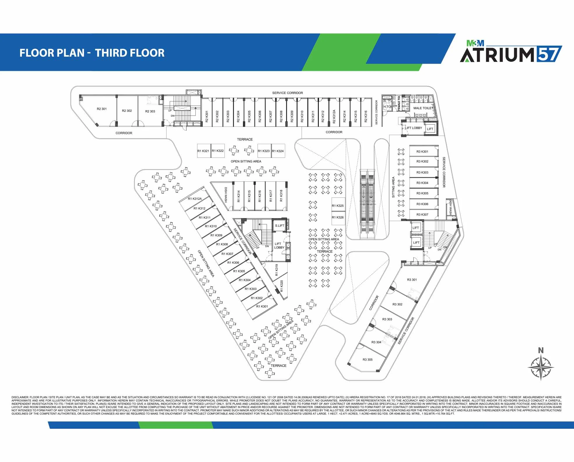 Third Floor Plan Of M3M Atrium574
