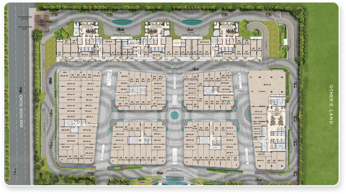 Ground Floor Plan of Smartworld Le Courtyard1