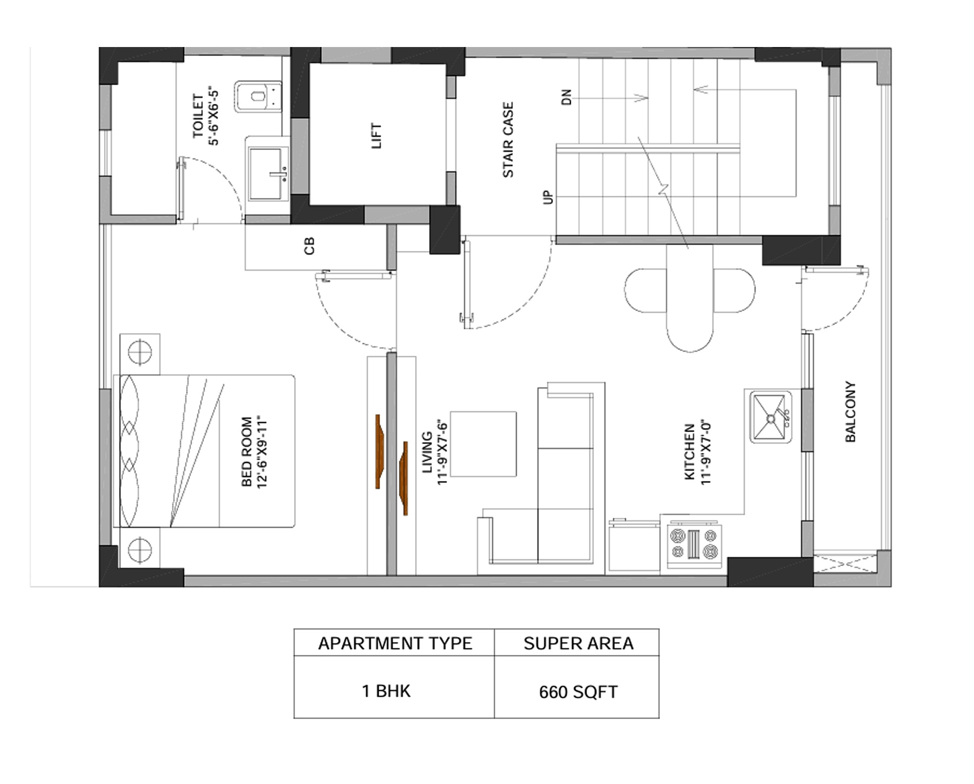 1 BHK Floor Plan Of M3M Soulitude1