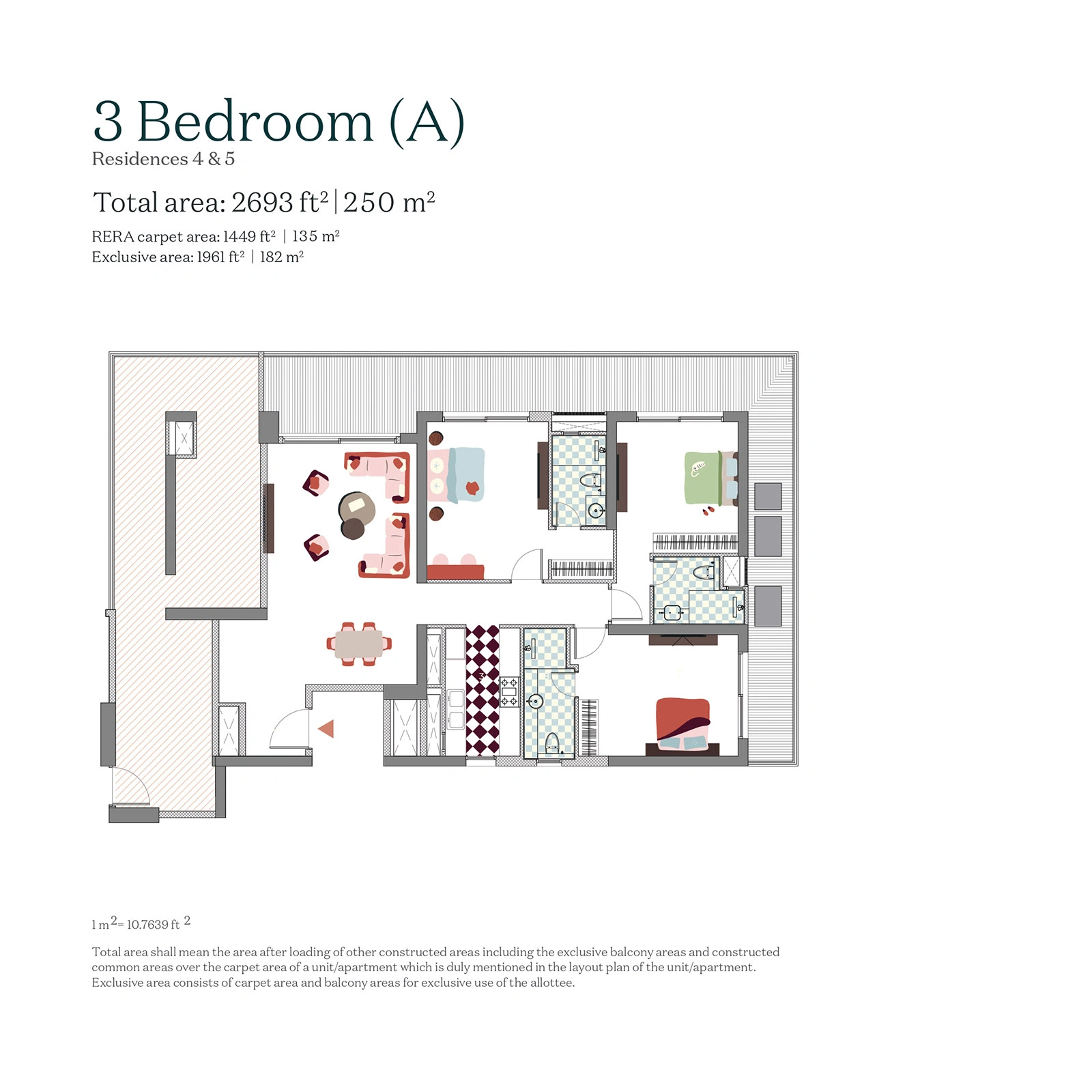 3 BHK Floor Plan Of Max Estate 3611
