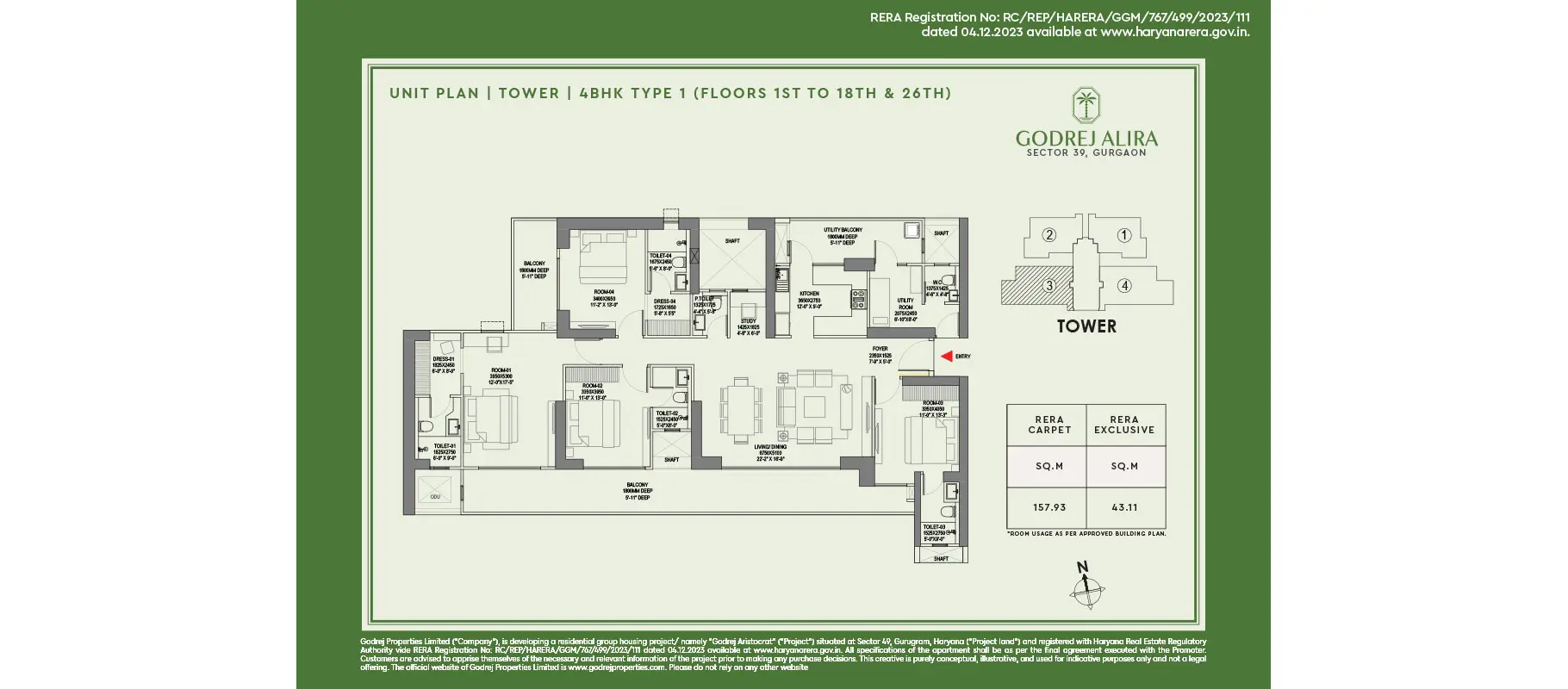 4 BHK Floor Plan Of Godrej Alira2
