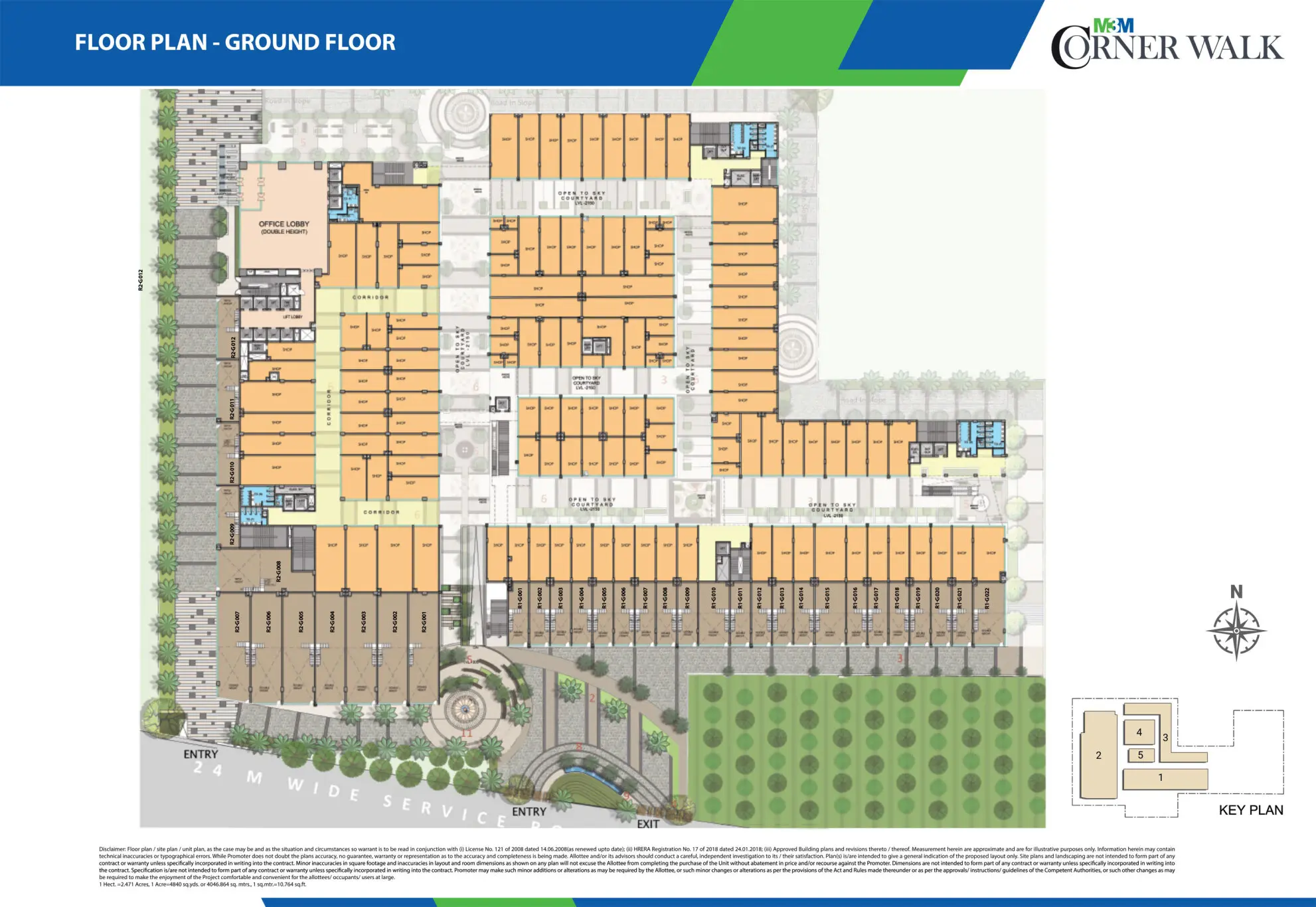 Ground Floor Plan Of M3M Corner Walk2