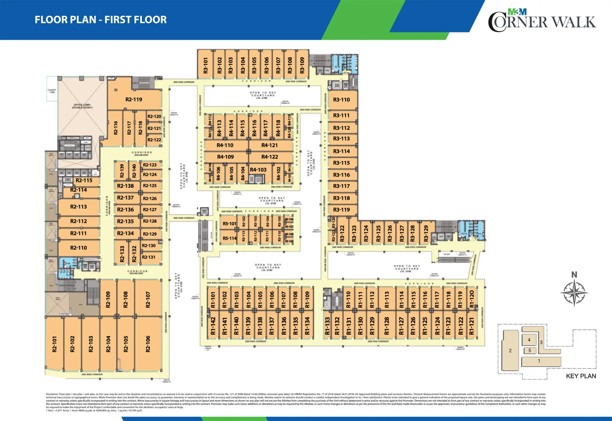 First Floor Plan Of M3M Corner Walk4