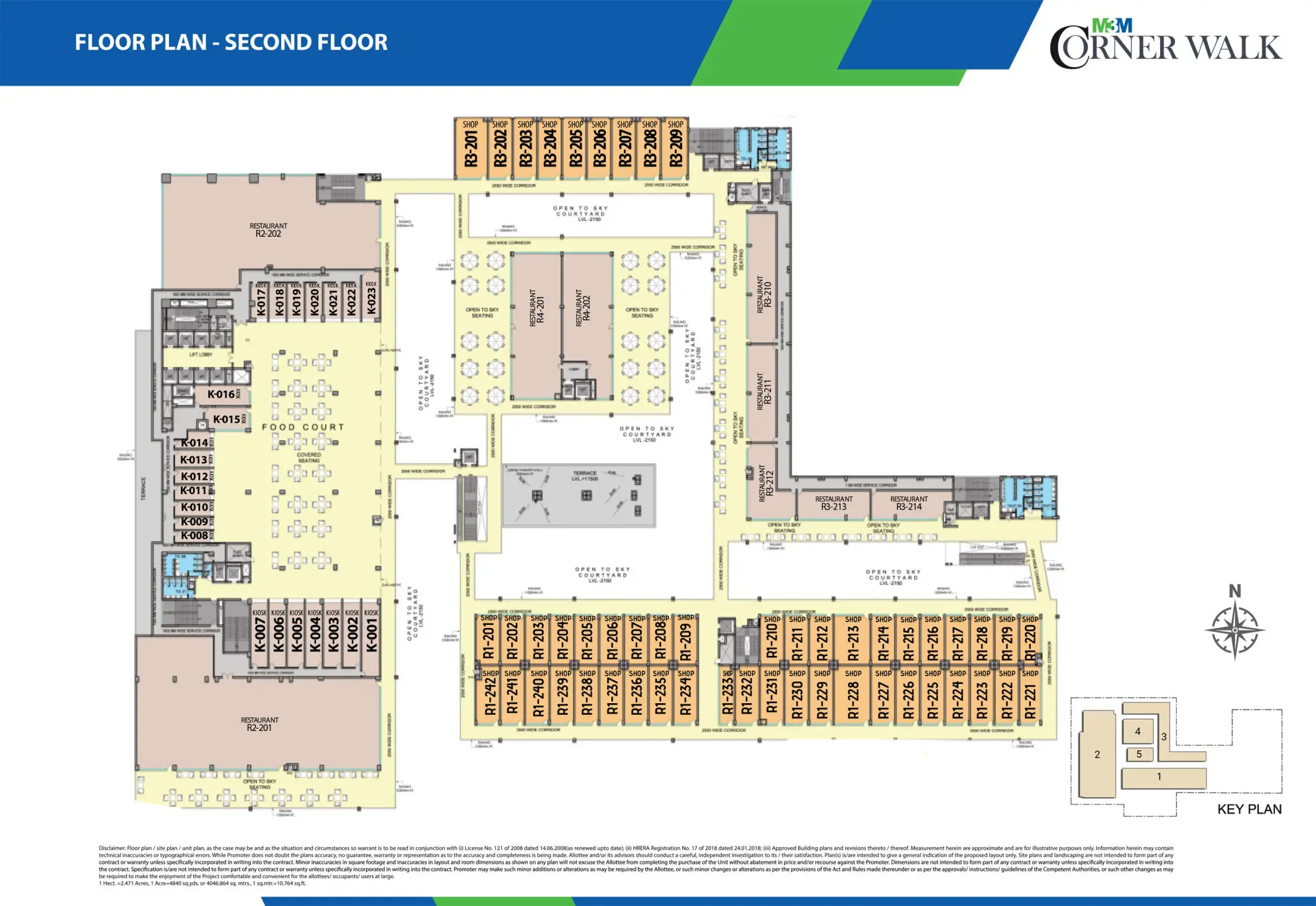 Second Floor Plan Of M3M Corner Walk5