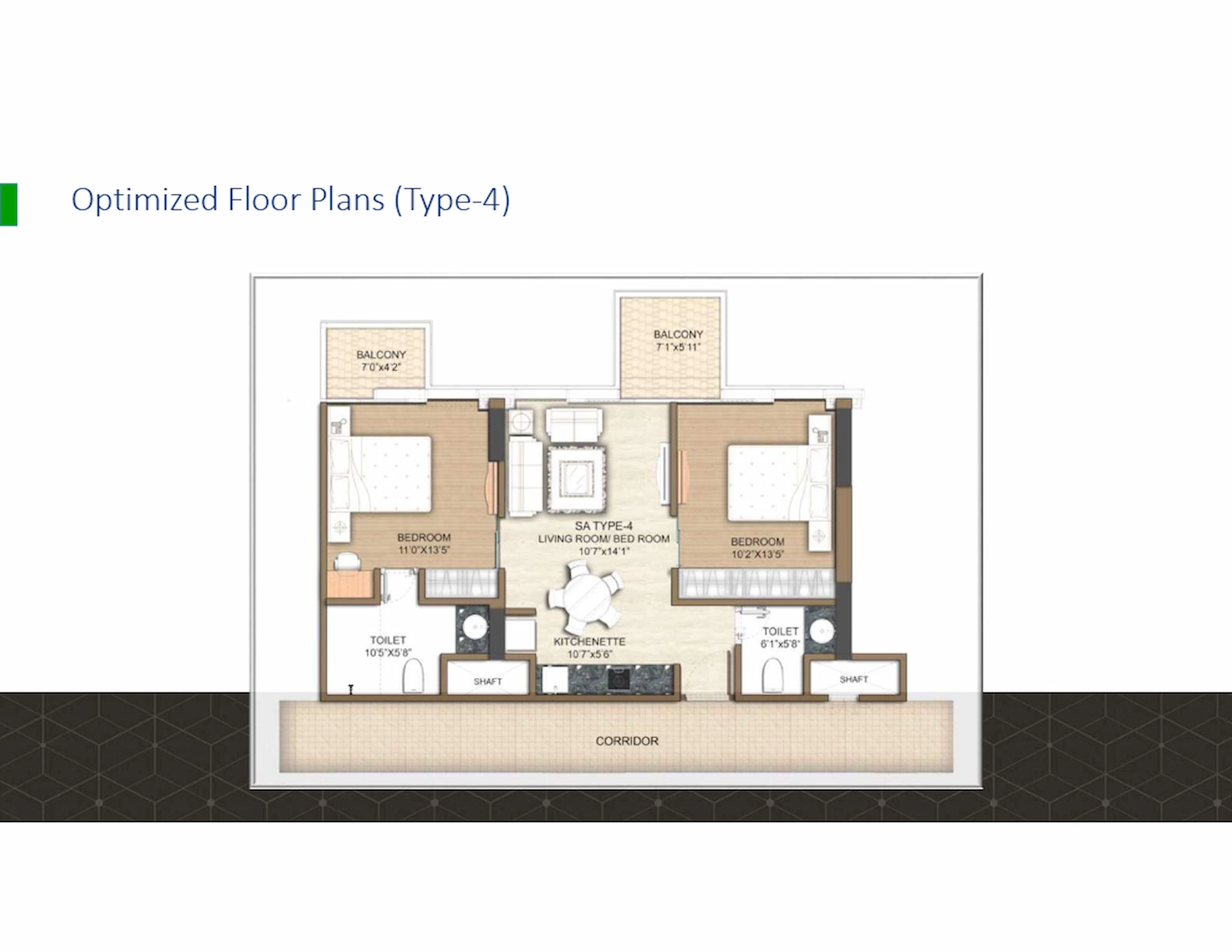 2 BHK Floor Plan Of M3M My Den4