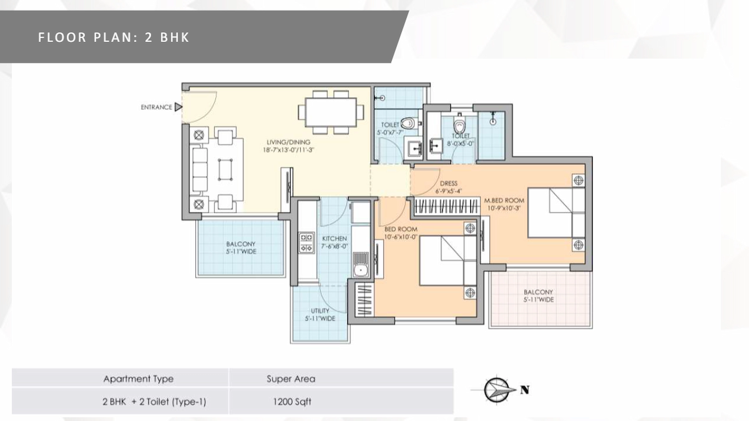 2 BHK Floor Plan Of M3M Natura1