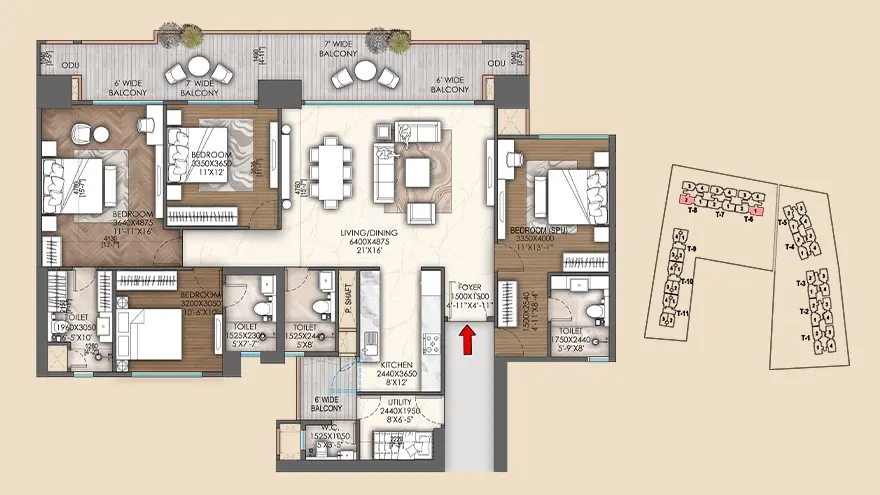 4 BHK Floor Plan Of Signature Global Sarvam2