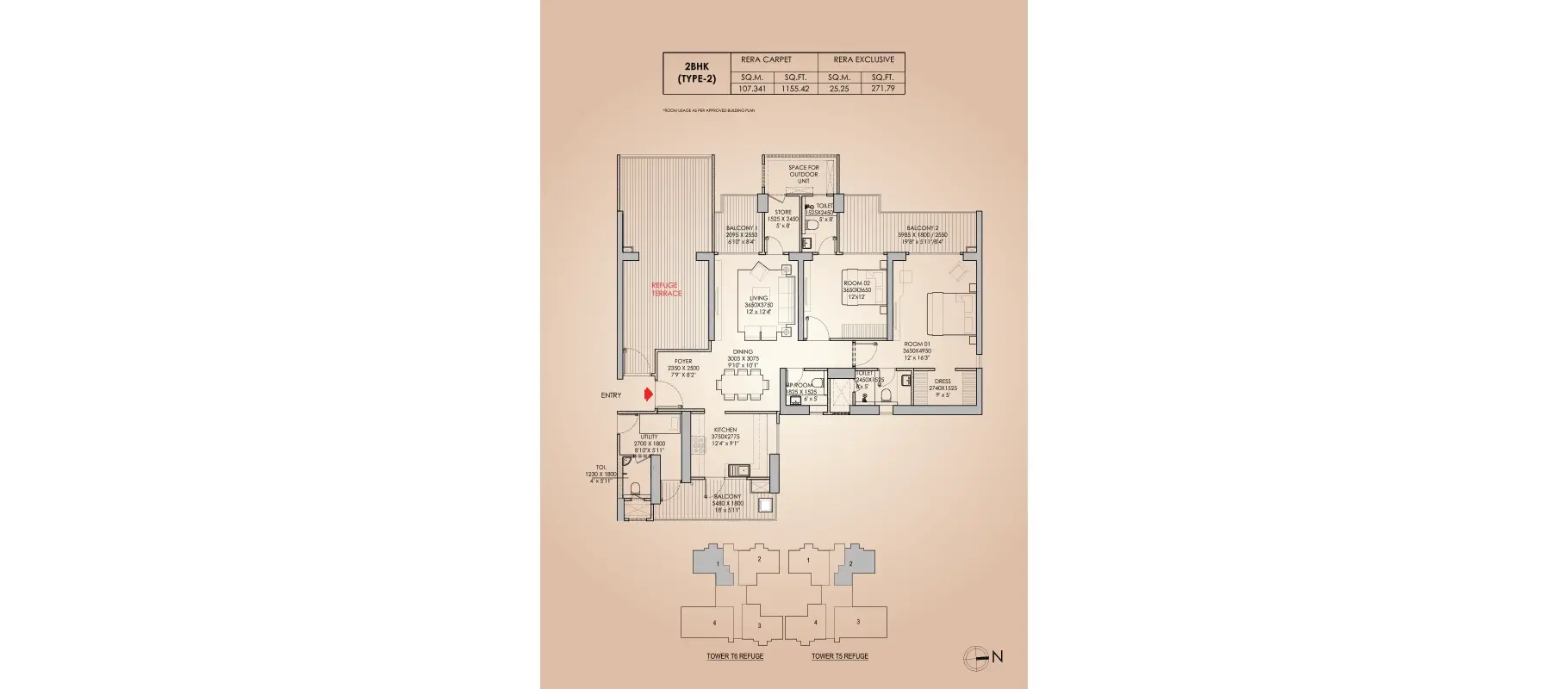 2 BHK Floor Plan Of Godrej Aristocrat1