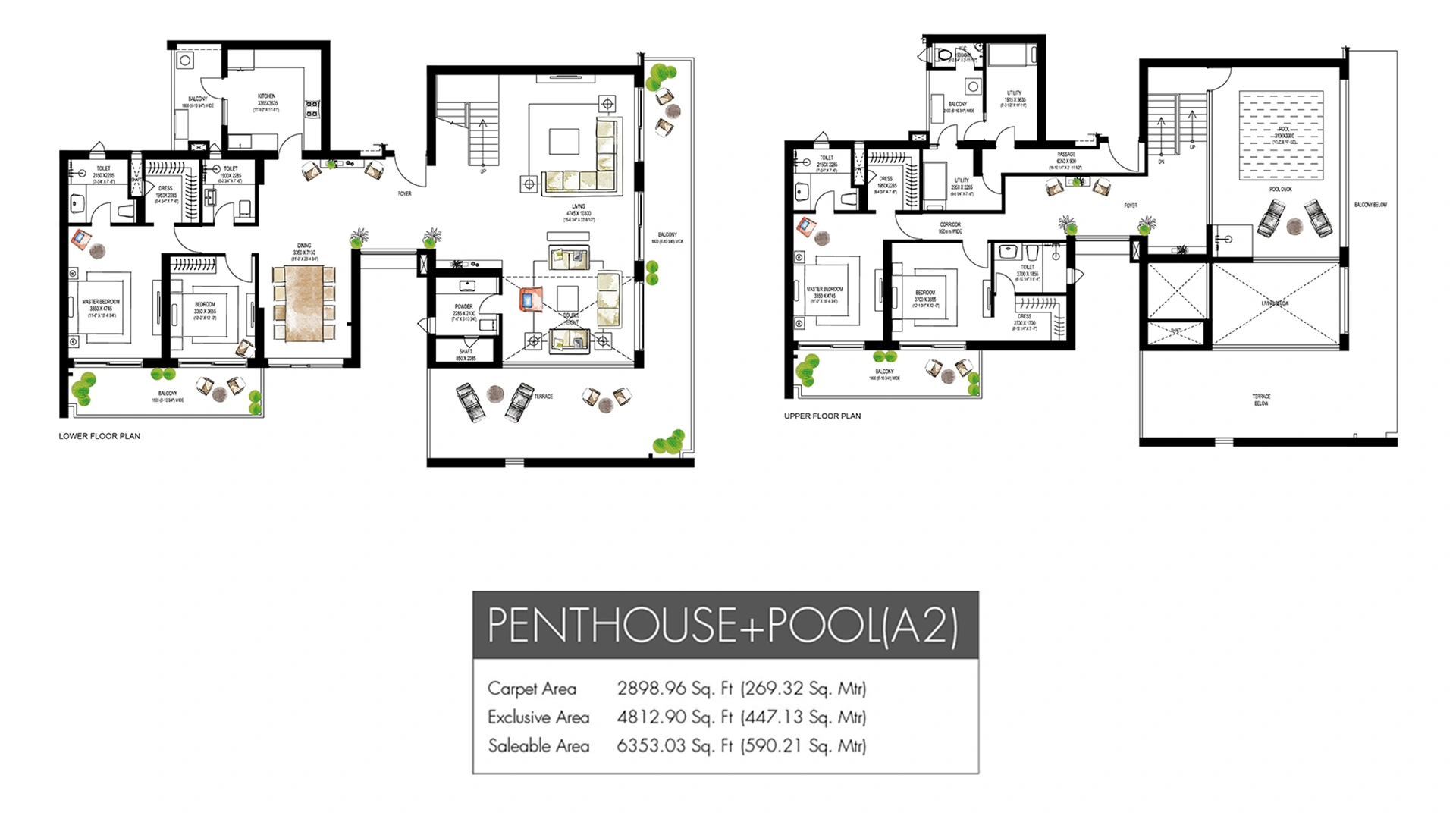 Penthouses + Pool Floor Plan Of Krisumi Waterfall Residences4