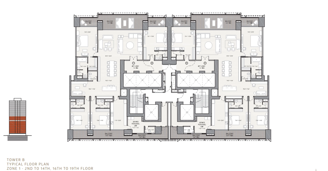 4 BHK Floor Plan of Oberoi Three Sixty North Gurgaon2