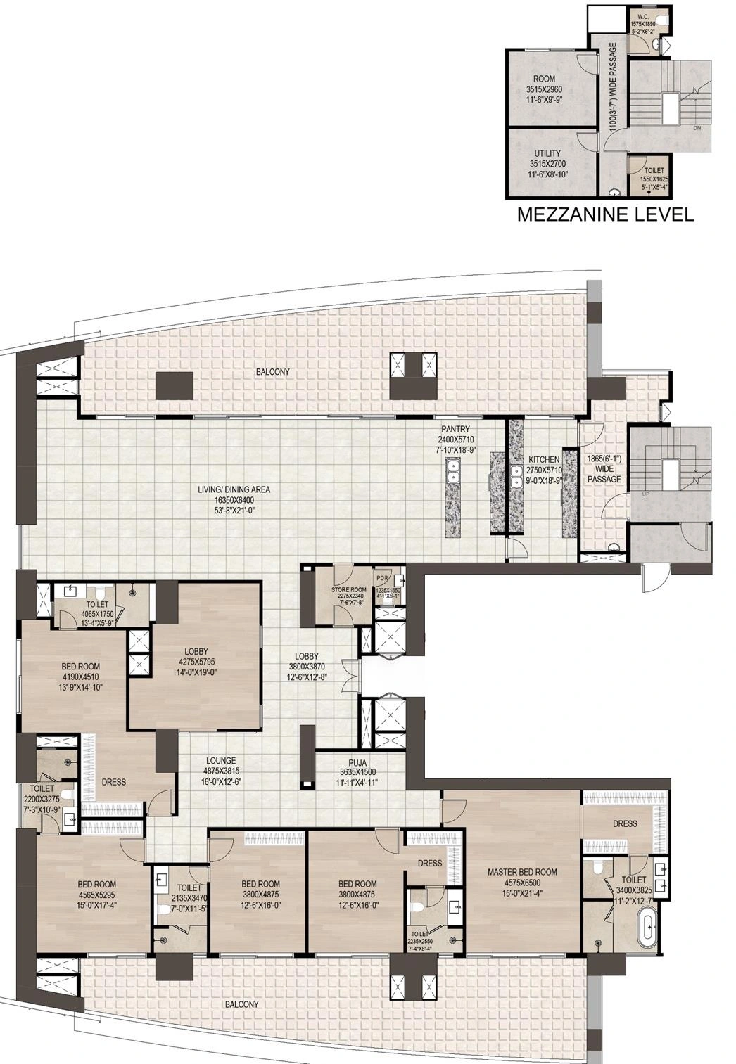 5 BHK Floor Plan Of DLF Privana North2