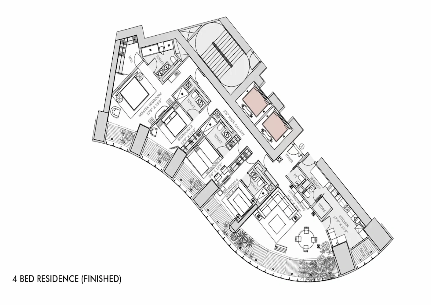 4 BHK Floor Plan Of Lodha World Towers2