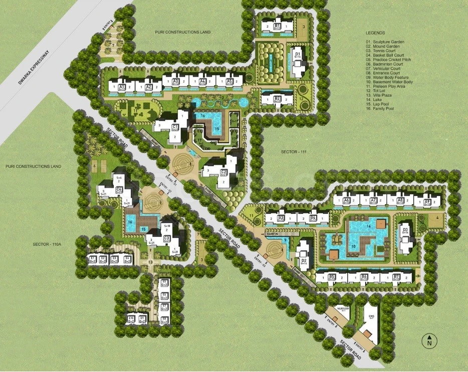 Site Plan Of Puri Diplomatic Greens