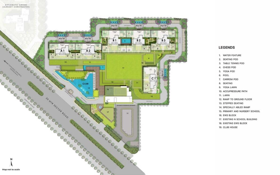 Site Plan Of Puri Diplomatic Residences