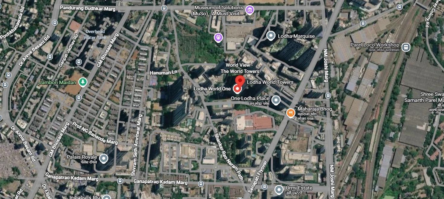 Site Plan of Lodha World Towers