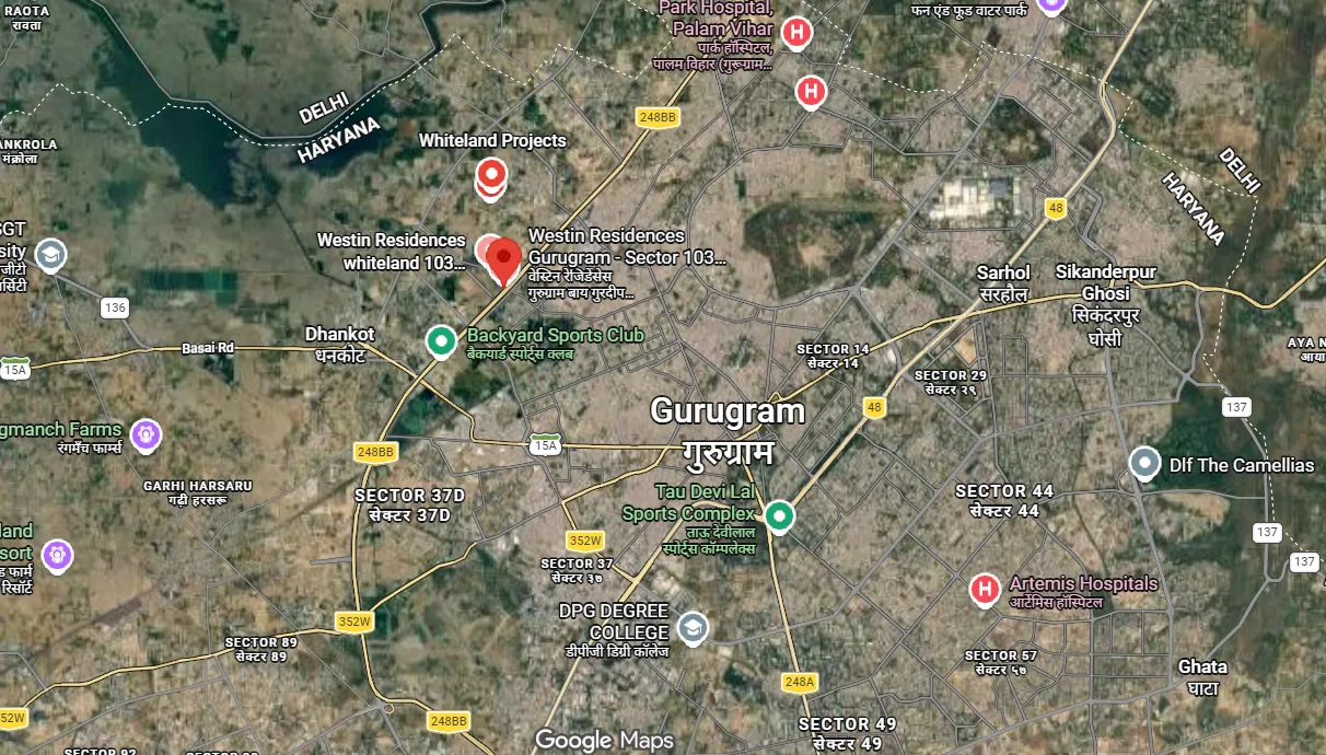 Site Plan of Whiteland Westin Residences Gurgaon